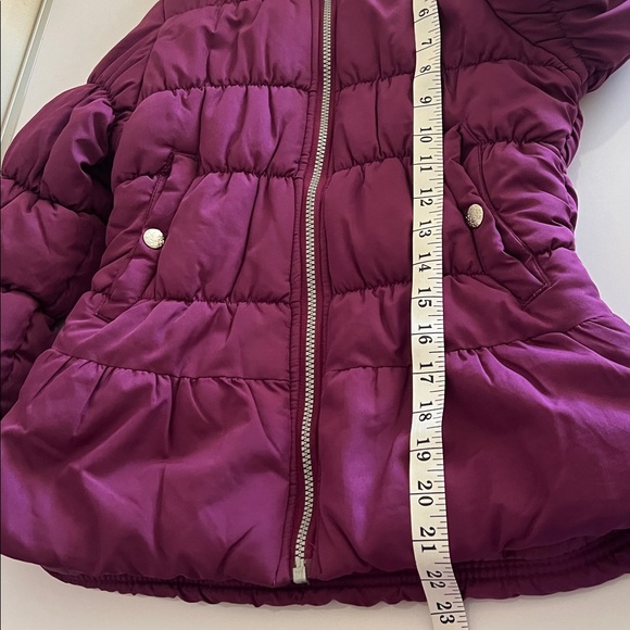 Weather Tamer Purple Hooded Fur Trimmed Puffer Jacket Size: 10-12 - Picture 7 of 9